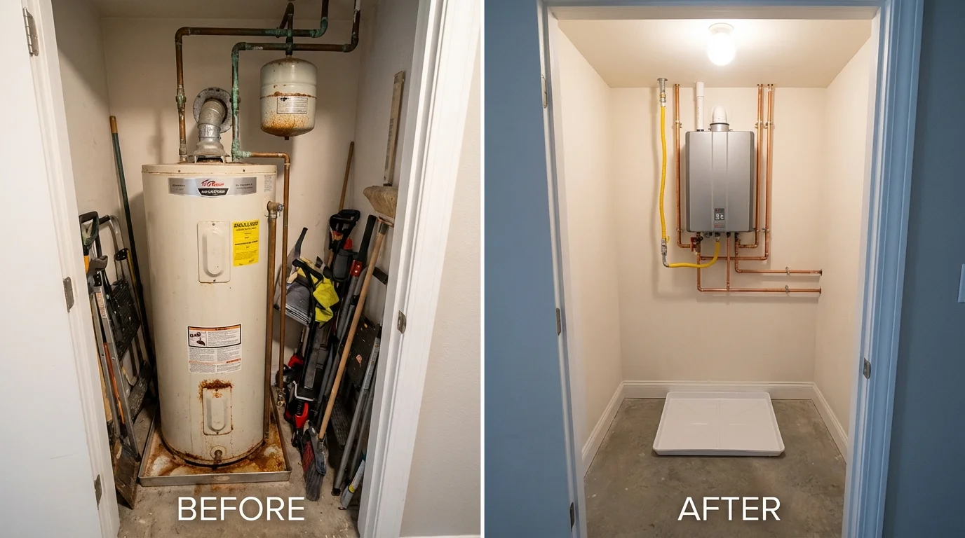 Tank water heater versus wall-mounted tankless unit comparison for Wellsville, UT homeowners